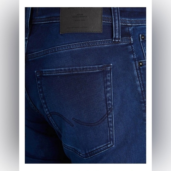 Jack & Jones Glenn 106 Slim-Fit Indigo Knit Stretch Denim Jeans 33W x 32L - Picture 3 of 13